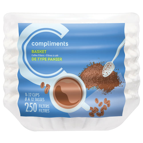 Compliments Basket Coffee Filters 250pk