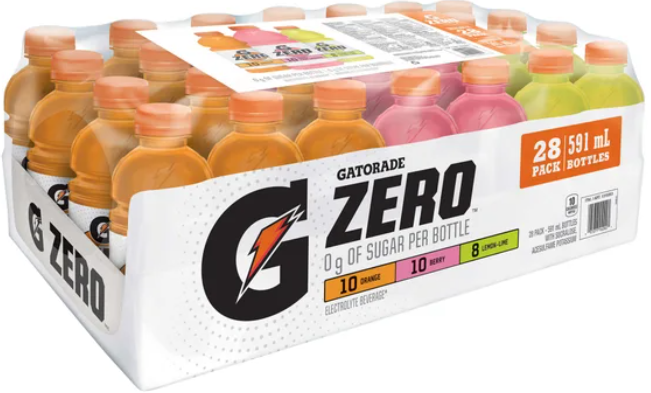 Gatorade Zero Sports Drink,  Orange, Berry, Lemon Lime, 28x591ml