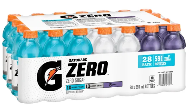 Gatorade Zero Sports Drink, Iceberg, Cherry, Grape, 28x591ml