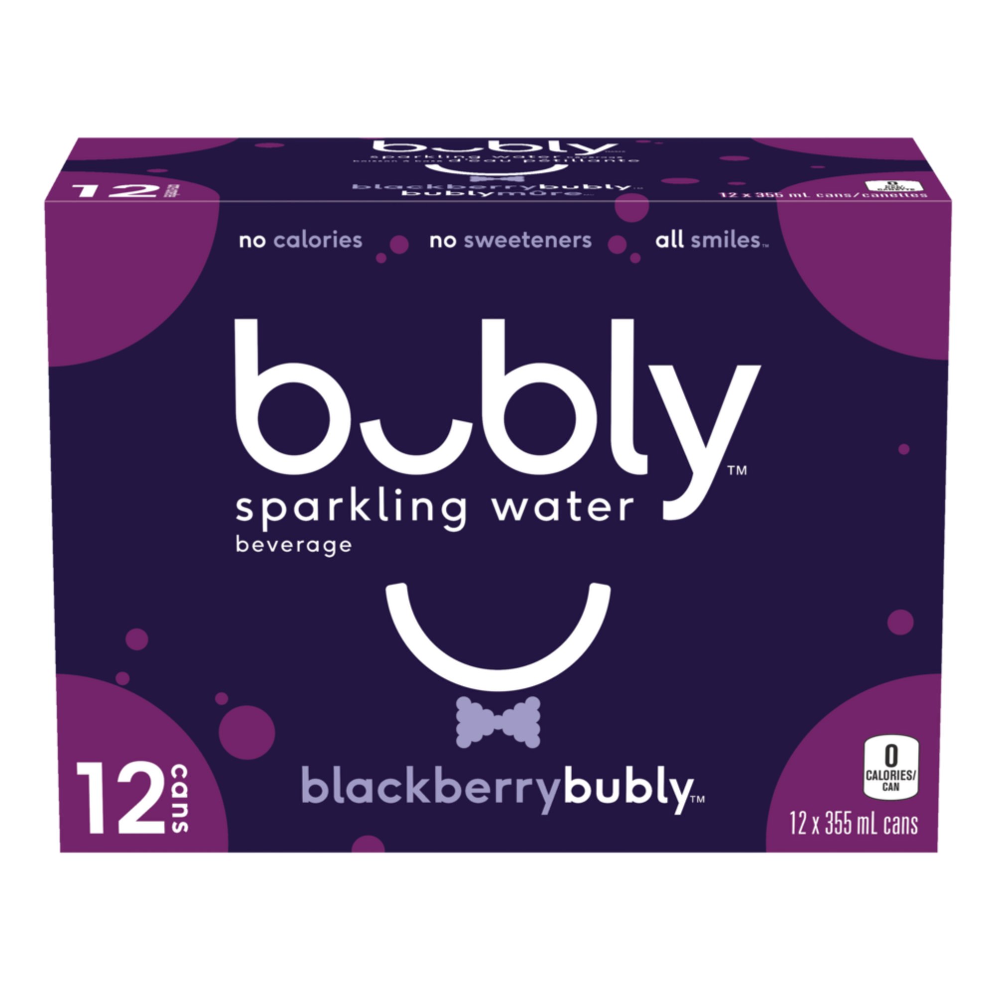 Bubly Blackberry Sparkling Water Beverage, 12x355ml