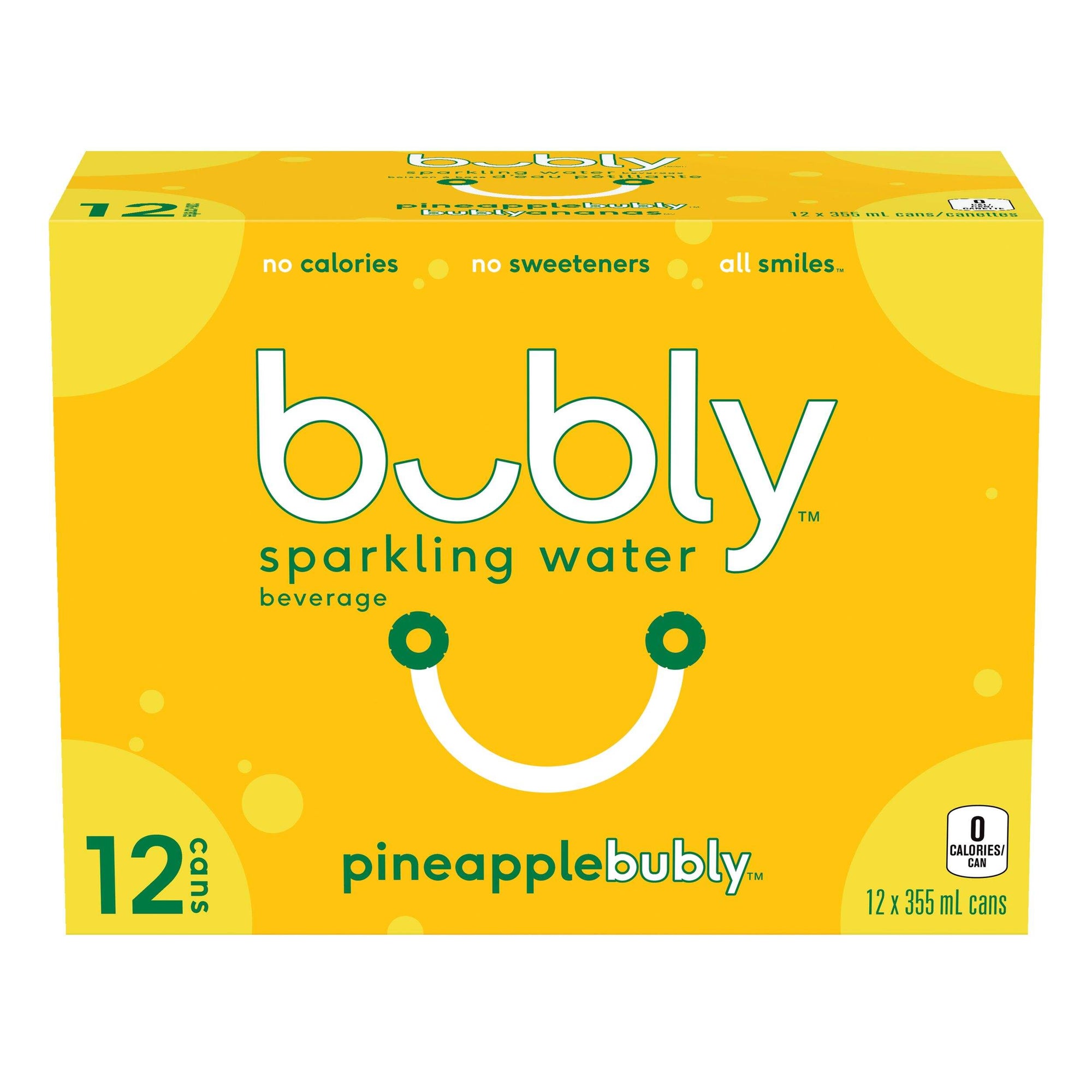 Bubly Sparkling Water, Pineapple, 12x355ml