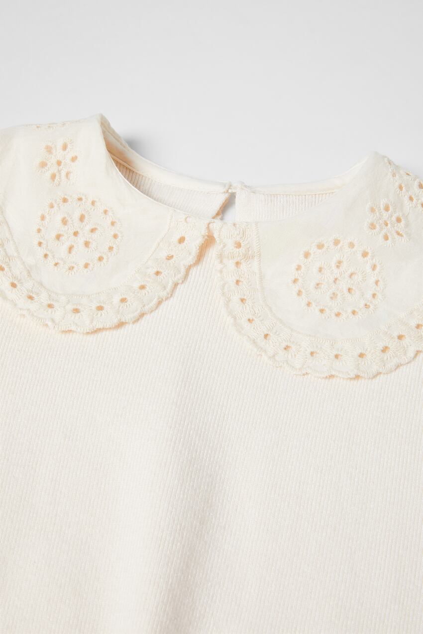 Embroidered Collar Knit Sweater, 9-12 mos