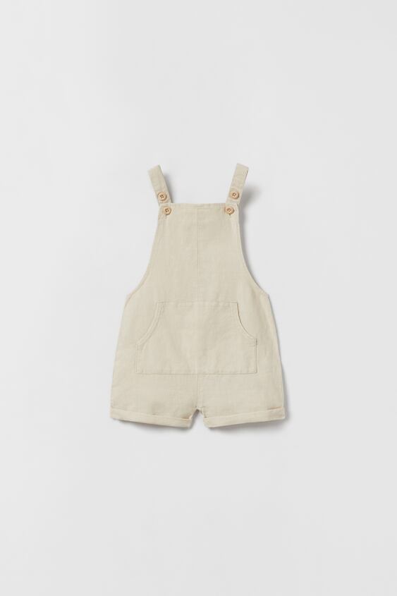 Linen Blend Overalls, 12-18 mos