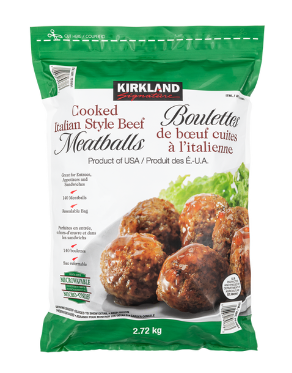 Kirkland Cooked Italian Style Beef Meatballs,  2.27KG