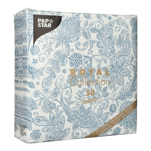 Papstar Royal Collection Napkins Paisley-Blue, 50 ct