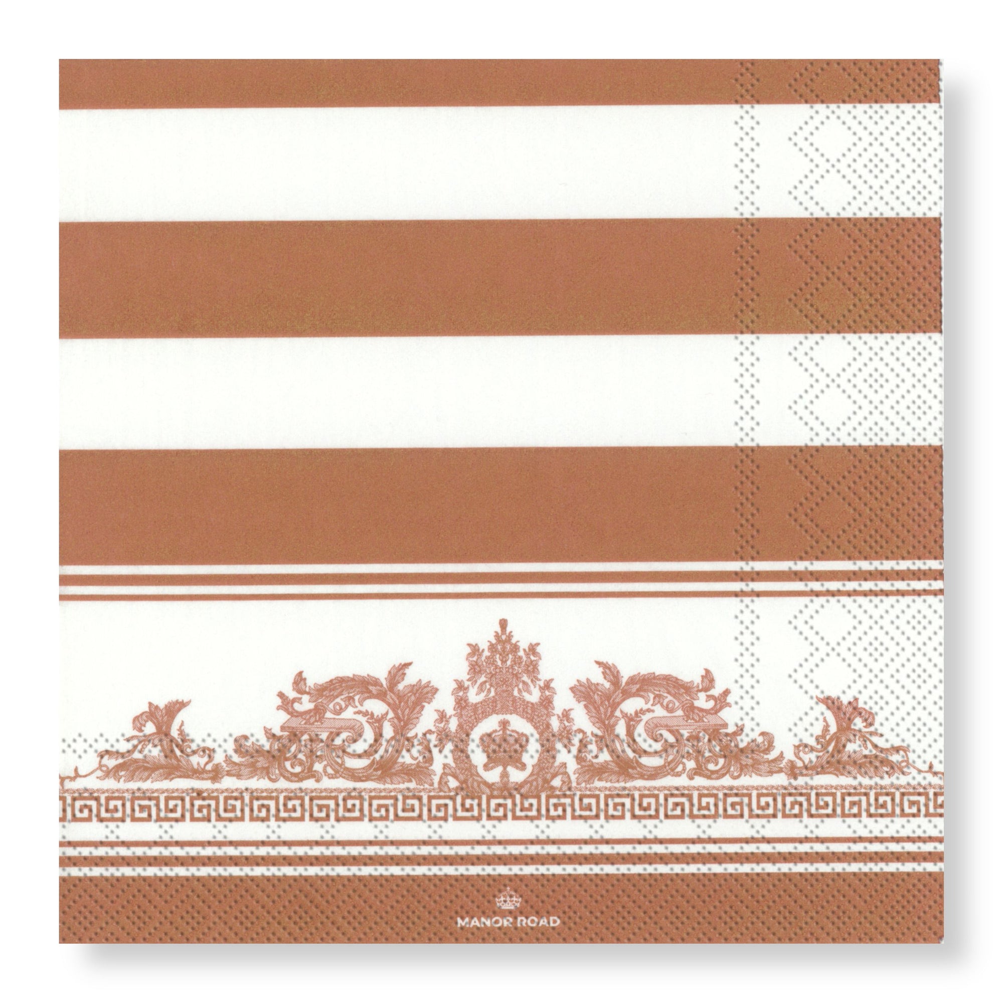 Manor Road Rococo Rose Gold Dinner Napkins, 20pk