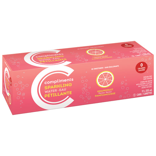 Compliments Pink Grapefruit Sparkling Water 355 ml