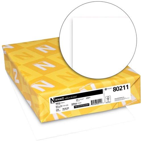 Neenah Exact Vellum Bristol Cover Stock Paper, White, Letter Size, Green Seal Certified, Ream