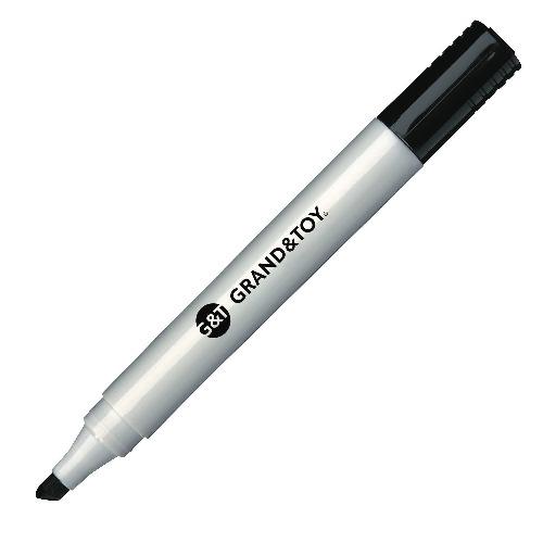 Grand and Toy Low-Odour Dry-Erase Markers, Black, Chisel, 4/PK