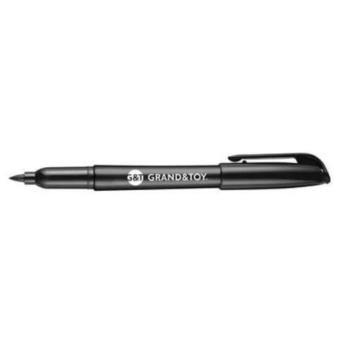 Grand and Toy Permanent Markers, Black, Fine Tip, 12/BX