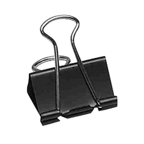 Grand and Toy Heavy-Duty Fold-Back Binder Clips, Black, Medium Size (1 1/4" Wide), 5/8" Capacity, 24/PK