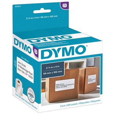 DYMO LabelWriter Shipping Thermal Labels, White, 2 1/8" x 4", 220 Labels/BX