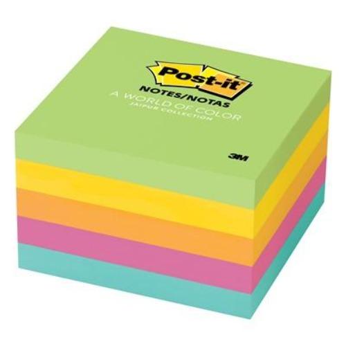 Post-it Notes in Jaipur Colour Collection, Unlined, 3" x 3", 100 Sheets/Pad, 5 Pads/PK