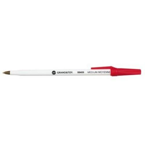 Grand and Toy Premium Ballpoint Stick Pens, Red, Medium, 12 Each/BX