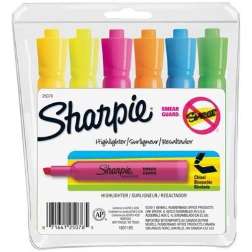 Sharpie Tank Highlighter Assorted 6/Pack