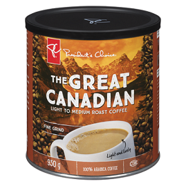 PC The Great Canadian Coffee, Fine Grind, 930g