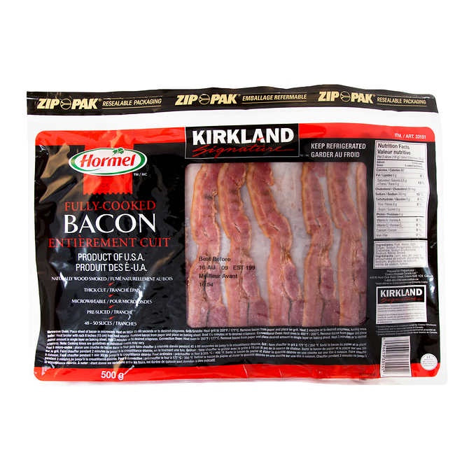 Kirkland Fully Cooked Bacon, 500g