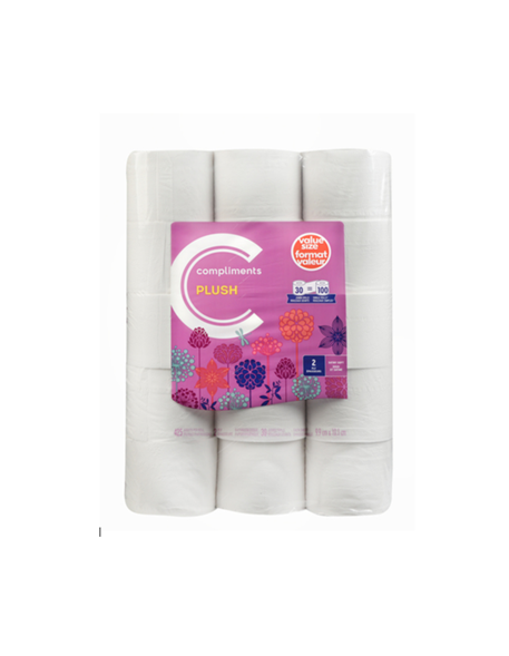 Compliments Bathroom Tissue 2ply 404s, 30 Rolls