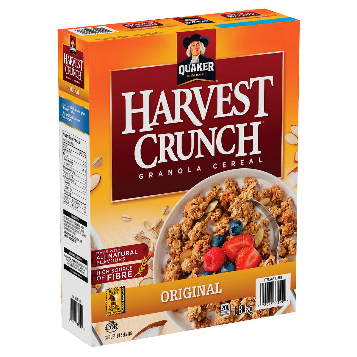 Quaker Harvest Crunch Original Granola Cereal, 1.8KG