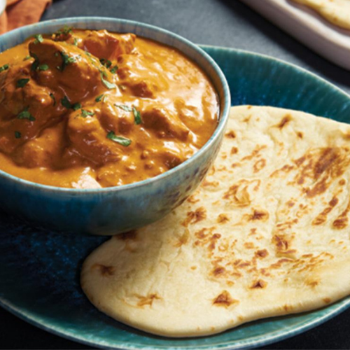 Butter Chicken with Crispy Garlic Naan Bread