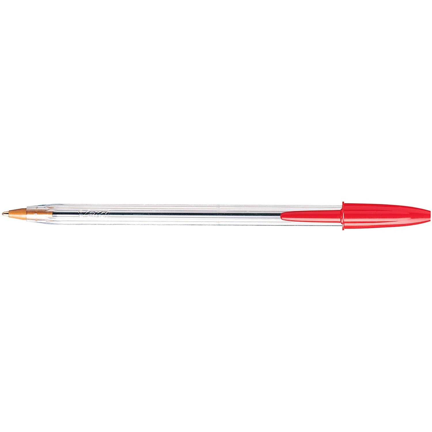 BIC Cristal Ballpoint Stick Pens, Red, Medium Tip, 12/BX