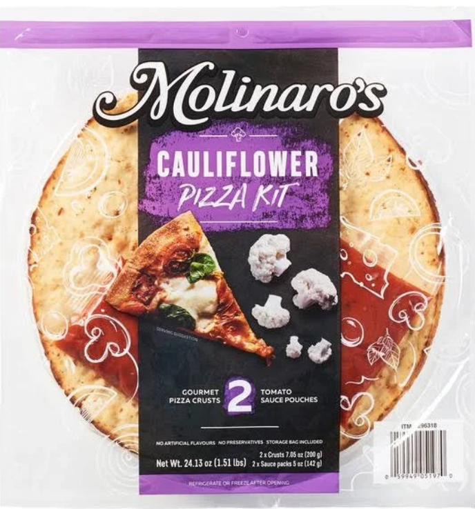 Molinaro's GF Cauliflower Pizza Kit x2 bases and sauce