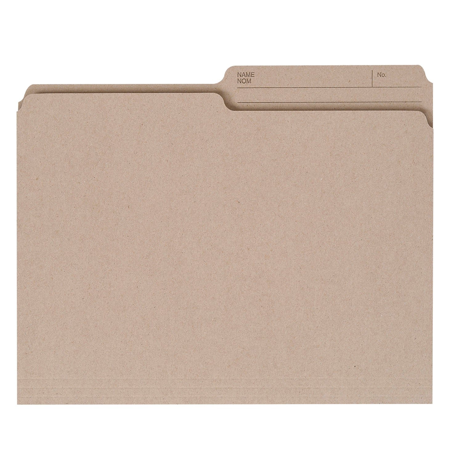 Grand & Toy Recycled Manila File Folders, Natural, Letter-Size, 10/BX