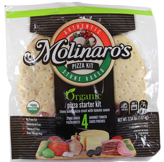 Molinaro's Organic Pizza Kit x4 bases and sauce